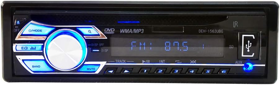 ZJYYD Universal Car CD Player, Car DVD Player, 1563 12V 1Din MP3 Reader with Large LCD Scree/One Button Mute/Power Off Memory