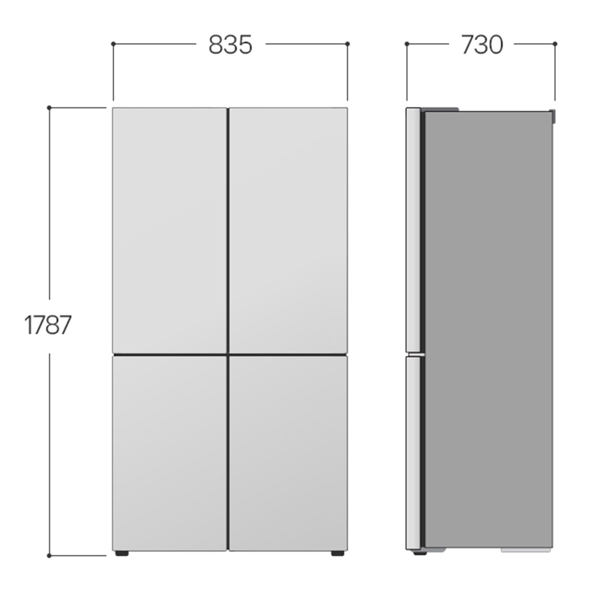 LG GMV860EPDE Slim Fit Réfrigérateur/congélateur multi-portes | InstaView | 530 L | Total No Frost | Slim Fit – Seulement 83,5 cm de large | Noir