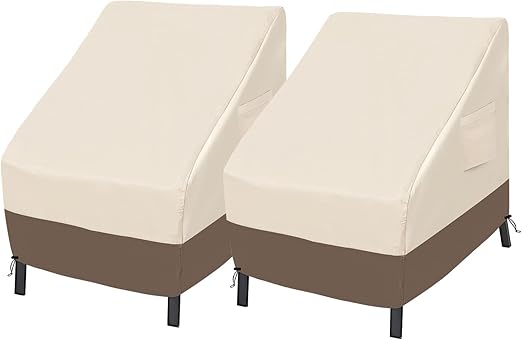 Roastove Patio Chair Covers, Lounge Deep Seat Cover, Heavy Duty and Waterproof Outdoor Lawn Patio Furniture Covers (2 Pack -35" D*38" W*31" H, Beige & Brown)…