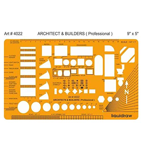 Buy Liquidraw Architectural Scale Ruler Drawing Template Stencil Architect Technical Drafting