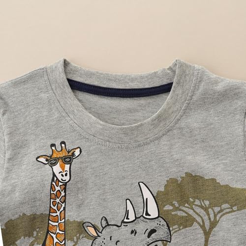 Image of Toddler Boy Clothes Cartoon Cotton Summer Short Sleeve T-Shirt and Shorts Kids Outfit Set 2-7 Year