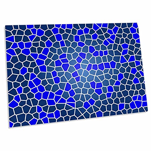 3dRose Image of Shades of Blue Mosaic Pattern - Desk Pad