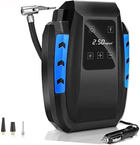 TOEWOE Compresor de aire para inflador de neumáticos, bomba de aire para neumáticos de automóvil, bomba de aire eléctrica de 12 V CC con luz LED,
