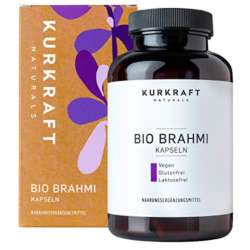 Kurkraft Bio Brahmi - Einführung - (180 Kapseln) - 500mg je Kapsel - Vegan - Ohne Zusatzstoffe - sorgfältig hergestellt in Deutschland
