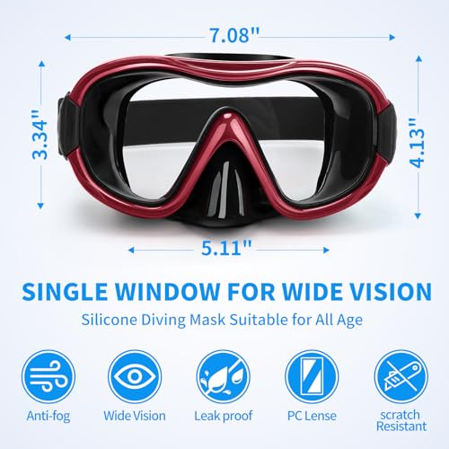 Knitted Adjustable Strap Dive Mask - Ultra-Comfort Panoramic Goggles for Scuba & Snorkeling by Body+ - Image 2