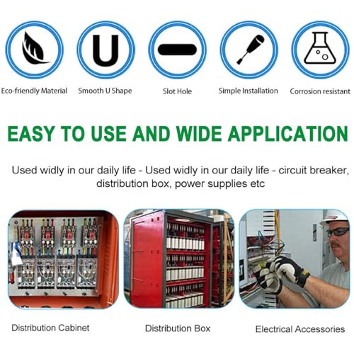 Telituny Klemmschelle für 35-mm-DIN-Schiene, Aluminium Din Rail Mount Clip Snap in DIN-Schiene feste Klemme Universal Montagehalterung Klemme für die Relais-Montagebefestigung (#8 100mm mattiert)