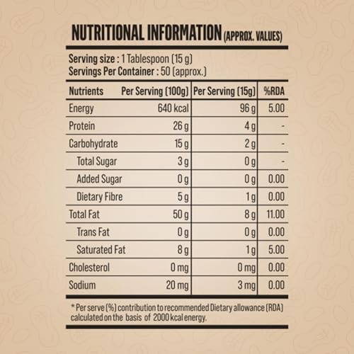 Image of DC Doctors Choice High Protein Peanut Butter, Only Nuts, Gluten-Free, Zero Trans Fat, Vegan, Unsweetened Creamy (750 g) (Pack of 1)