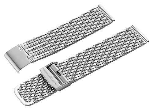 Maurice Lacroix Milanaise Edelstahl-Armband für Herren-Uhren aus feinem Stahl Metall Ersatzband SS002 für Eliros Les Classiques Pontos Masterpiece Aikon Breite 20 mm feingliedrig matt satiniert