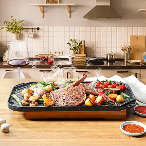image for SENSARTE Nonstick Griddle Grill Pan, Pro-Grid Reversible Grill & Gridd