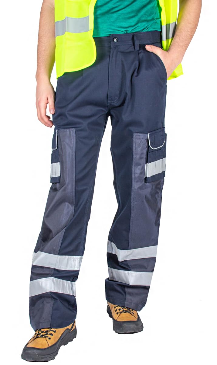 Herren Arbeitshose mit Reflektoren verstärkt 3-fach Nähte, FIRI