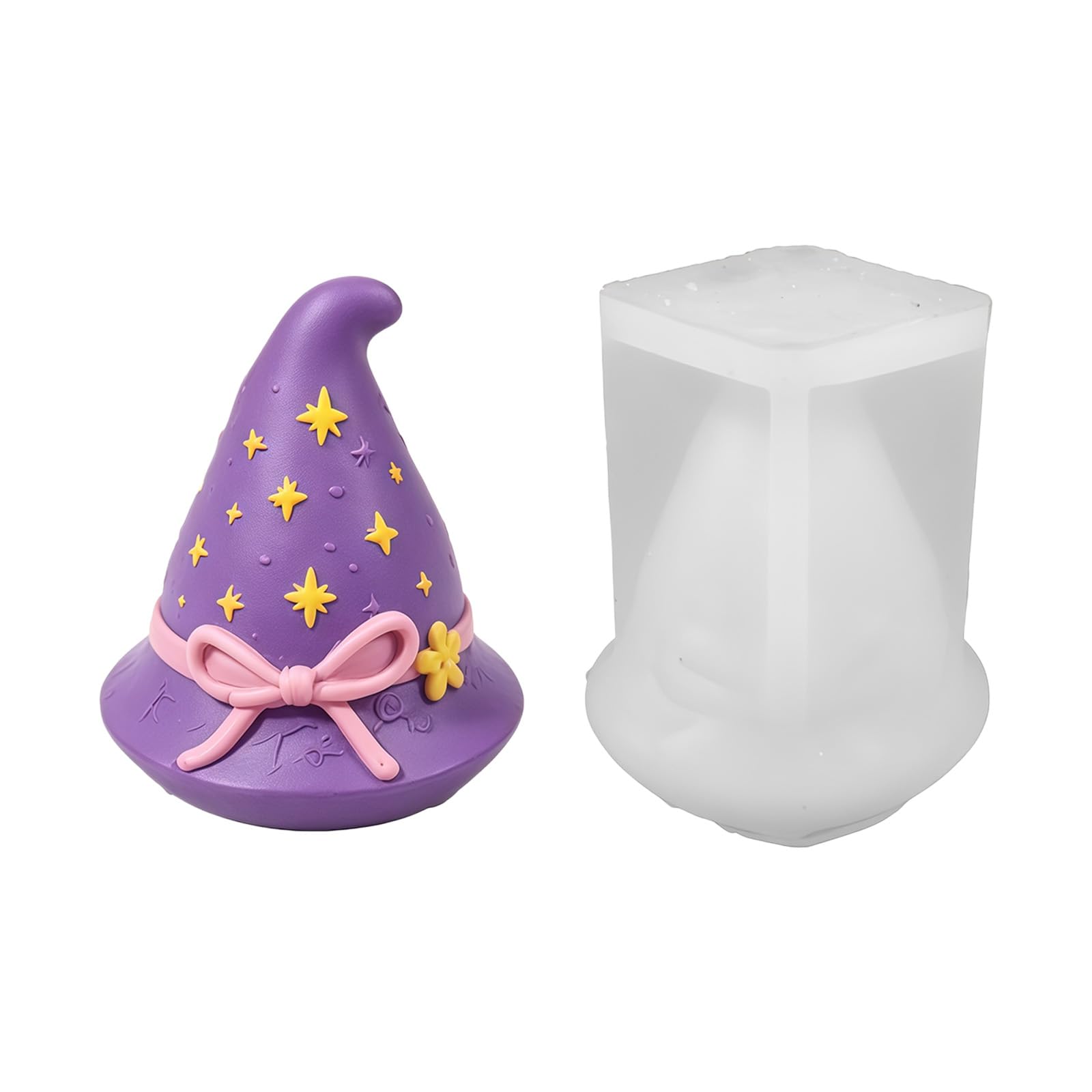 Kalttoy Resin and Plaster Mold, Halloween Witch Hat Silicone Casting Mold with Bow Detail and 3D Shape for Pouring and Seasonal Craft Decor Seasonal Casting Wax Project Hat Decor Gothic Resin