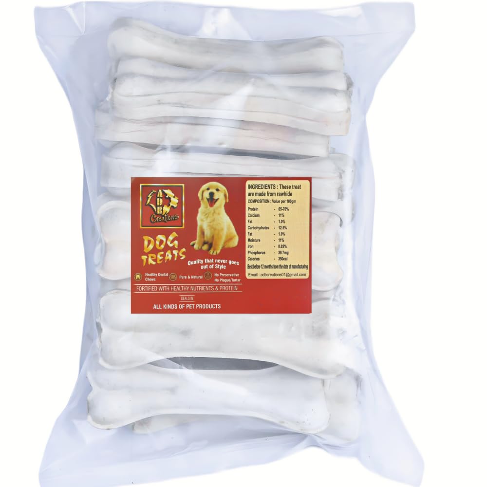 ADB Creations Rawhide Chicken Flavor Dog Chew Calcium Bone 5 inch Value Pack for All Breed Dogs (5-Inch-2KG) (B08PP3XBRD) Amazon Price History, Amazon Price Tracker