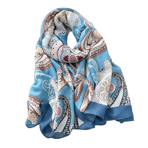 Image of Viscose Scarf for Women | Lightweight & Long | Stole for Women - Stylish Design | Neck Scarf, Hair Scarf, & Head Scarf for Women & Girls | All Season Accessory