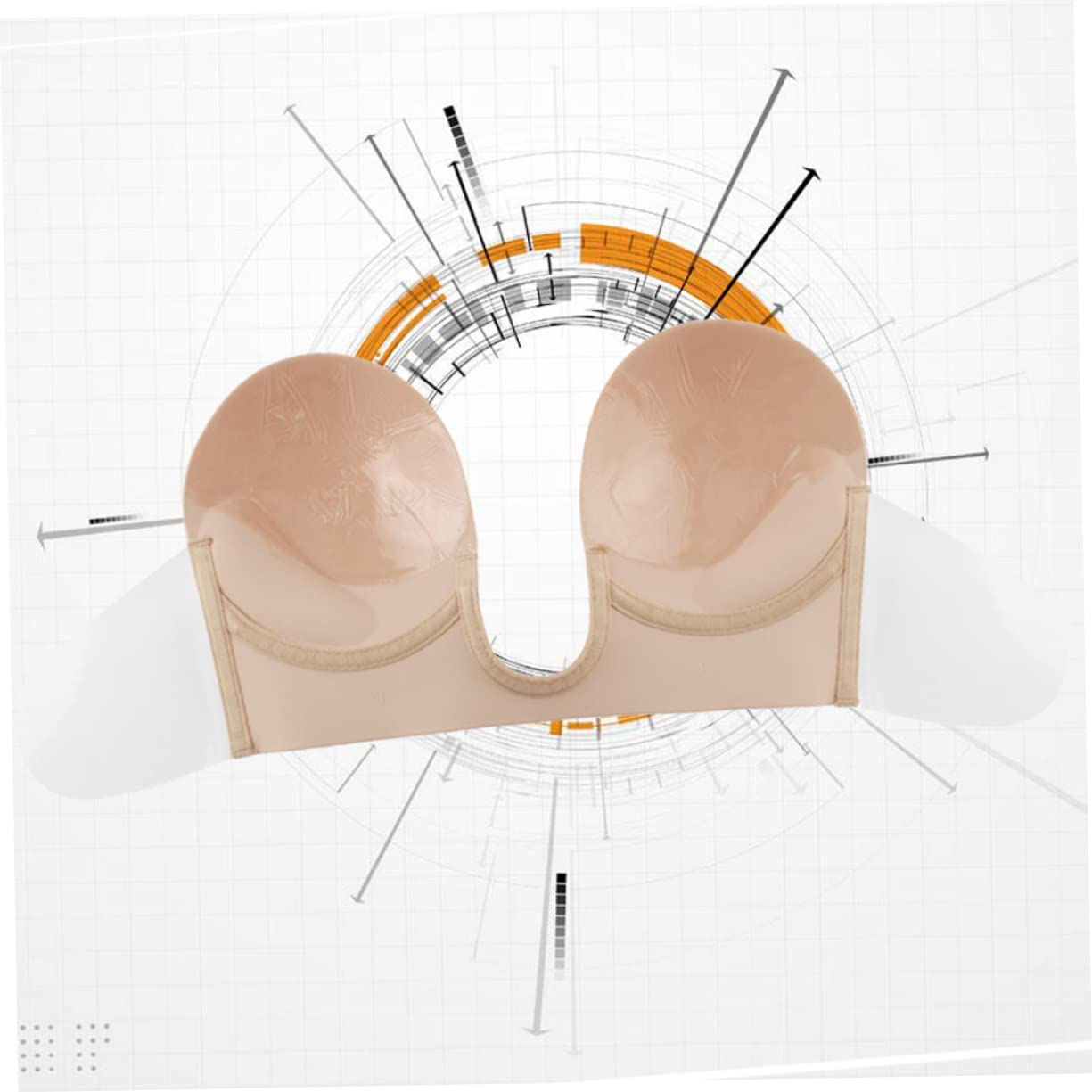 3piezas Sujetador Adhesivo Invisible De Silicona Para Mujeres Talla d Cubiertas Sin Tirantes Para Vestidos De Fiesta y Ropa De Escote Bajo Color Piel