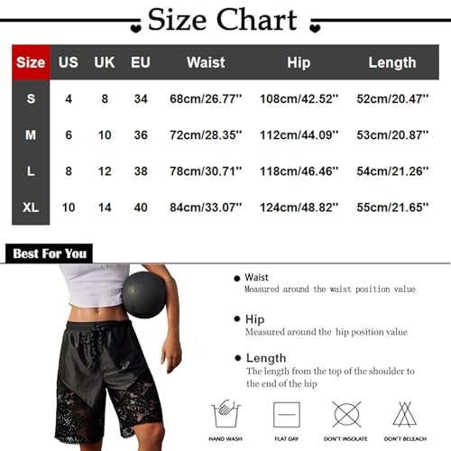 Short en dentelle patchwork ultra confortable à taille élastique - 6