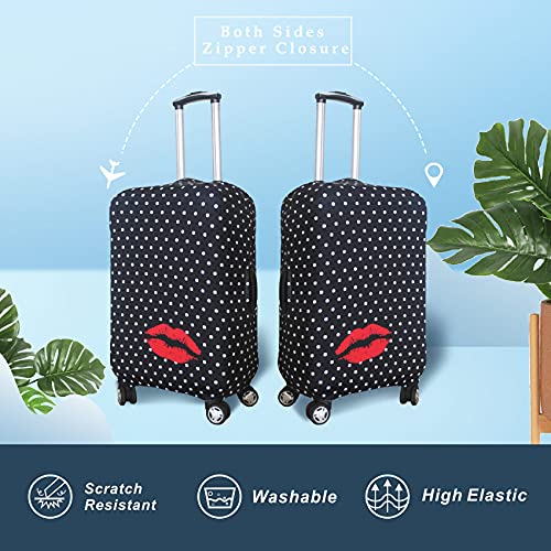 Image of Explore Land Travel Luggage Cover Air Approve Suitcase Protector Fits 18-32 Inches Case, Polkadot, L, Luggage Cover