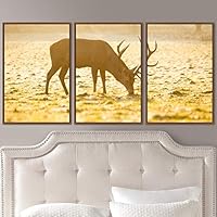3 Piece Framed Canvas Wall Art Spiritual Animals Deer Canvas Prints Home Artwork Decoration for Living Room,Bedroom - 16