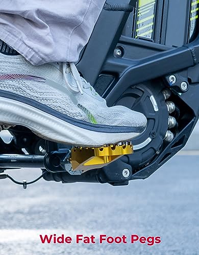 Image of KEMIMOTO Motorcycle Foot Peg Compatible with Surron Light Bee X /S Footpegs x260 and x160 Talaria Sting MX3 MX4 Talaria XXX Electric Dirt Bike Gold