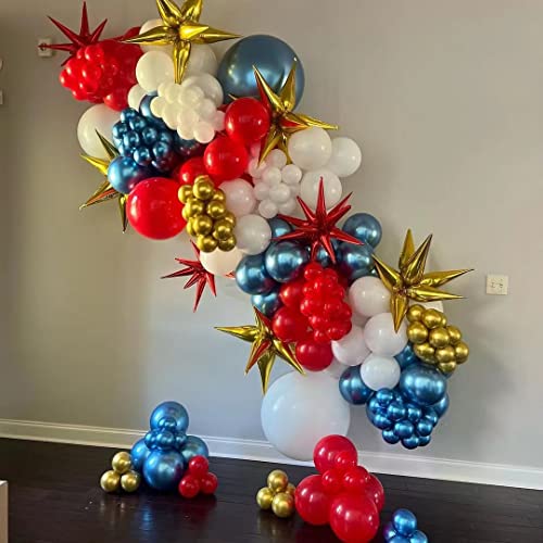 Bezente Blue Metallic Chrome Latex Balloons, 100 Pack 12 inch Round Helium Blue Balloons for Birthday Baby Shower Wedding Graduation Party Decorations - 2