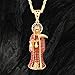 GXLYFG Santa Muerte Necklace Diamond 14K Gold Plated Santa Muerte Pendant Jewelry With Sickle Holiday Gift (Gold 202)