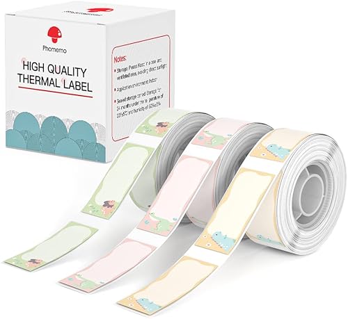 Phomemo D30 D35 - Cinta para hacer etiquetas, negro con pequeño dragón gordo, pequeño dragón floral, pequeño dragón obediente, etiqueta adhesiva