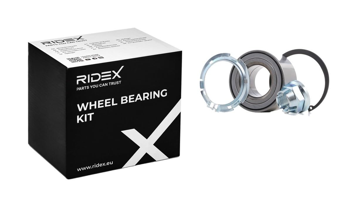 RIDEX 654W0132 Kit cuscinetto ruota Anteriore Sinistra Anteriore Destra Anteriore bilaterale con dado con anello sicurezza con anello sensore magnetico integrato con sensore ABS integrato