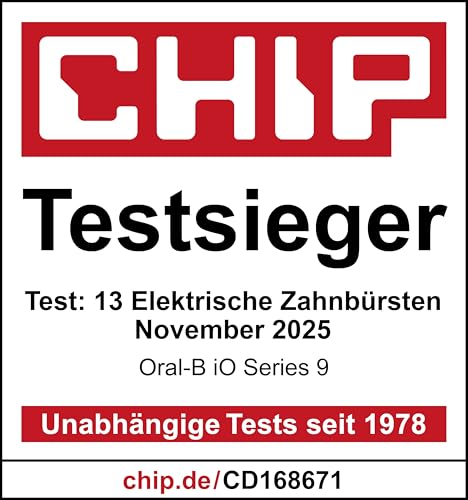 Oral-B iO Series 9 Elektrische Zahnbürste — Electric Toothbrush, Inkl. 3 Aufsteckbürsten — 7 Modi für Zahnpflege, CHIP Testsieger (11/25), Designed by Braun, Schwarz 3