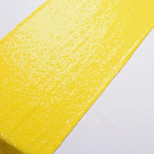 Table Runner Sequin Table Cover Maroon Christmas Table Runner Party Table Runner Glitter Table Runners and Wedding Table Runners for Birthday Decoration (12x72, Yellow)