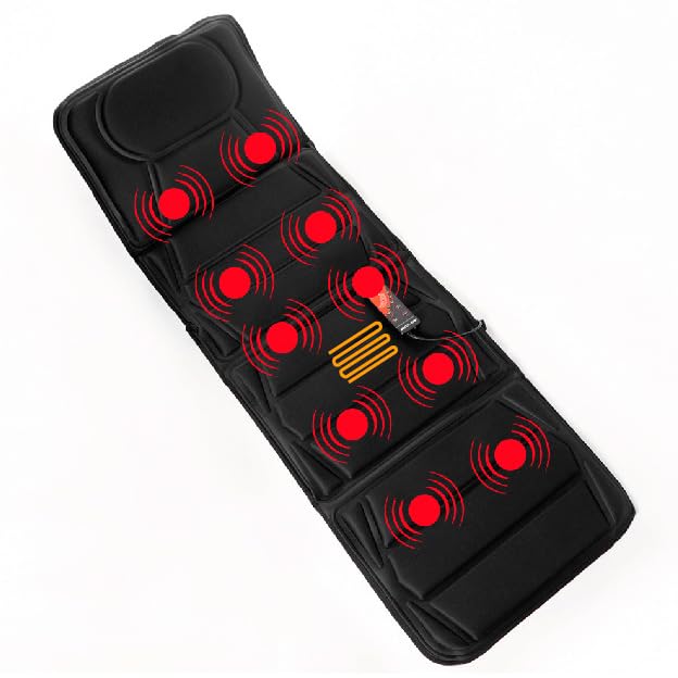 ECODE® | Colchón Masajeador Plegable con 10 Motores Vibrantes y Calor Lumbar | Colchoneta de Masaje Eléctrica | 3 Niveles de Intensidad | 5 Programas de Masaje | Mando a Distancia | Modelo ECO-920