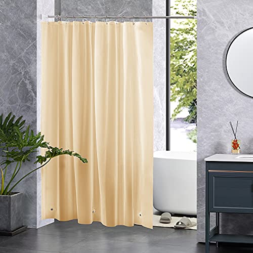 Image of downluxe Shower Curtain Liner, PEVA Plastic Shower Liner with 3 Magnets, 72 inch x 72 inch Waterproof Bathroom Curtain, Ivory, 3 Pack