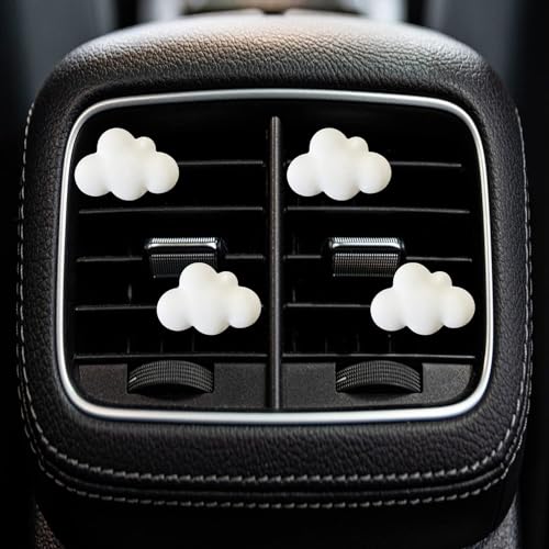 Image of 4 Pcs Cloud Air Vent Clips, Cute Cloud Car Air Fresheners Vents Clips Funny Car Diffuser Vent Clips Interior Decor Charm Cute Accessories Decoration for Women Automobile Aroma Diffusers