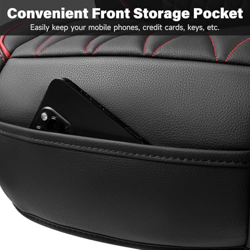image for CAR PASS Luxury PU Leather Two Front Car Seat Covers, Waterproof Seat 