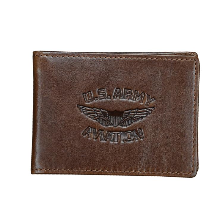 Men's Genuine Leather Wallet Ultra-Thin Driver's License Holder Integrated Document Organizer (Dark Brown)