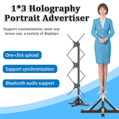 Proiettore pubblicitario olografico 3D - Animazione LED per negozio, negozio, bar e vacanze - Altoparlante Bluetooth con controllo APP