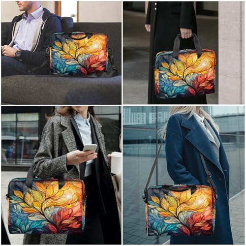 Bolso para laptop 15.6-16 pulgadas multicolor hojas árbol miniatura 2