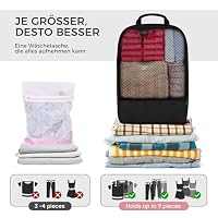 BAGLHER Packwürfel Kompression für die Reise - Extrem platzsparender Koffer-Organizer-Set, wasserdichte Packtaschen, Schwarz – Ansicht 5