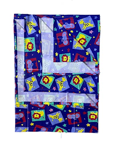 Image of EcoSoft Plastic Sheet,PVC Sheet for Kids,Rubber Sheet for Babies,Bed Wetting Protector(90 x 135 cm) (Mini Jungle Blue)