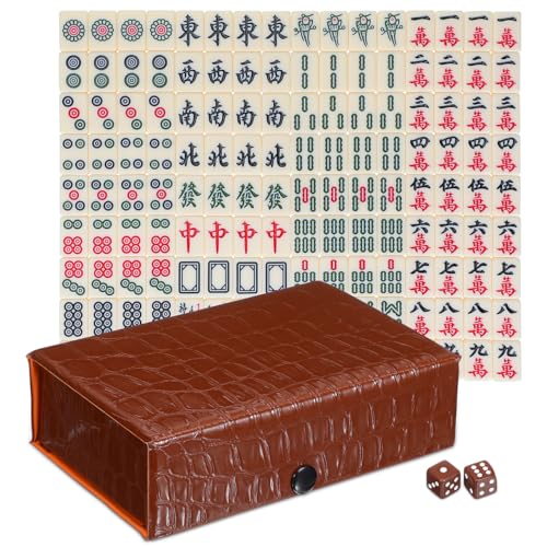 BESPORTBLE Mini-Mahjong-Spiel mit Box Reisespiel und Party-Mahjong-Spielzeug Familien-brettspiel Langlebig und Bruchfest Leicht zu Reinigen Pflegen