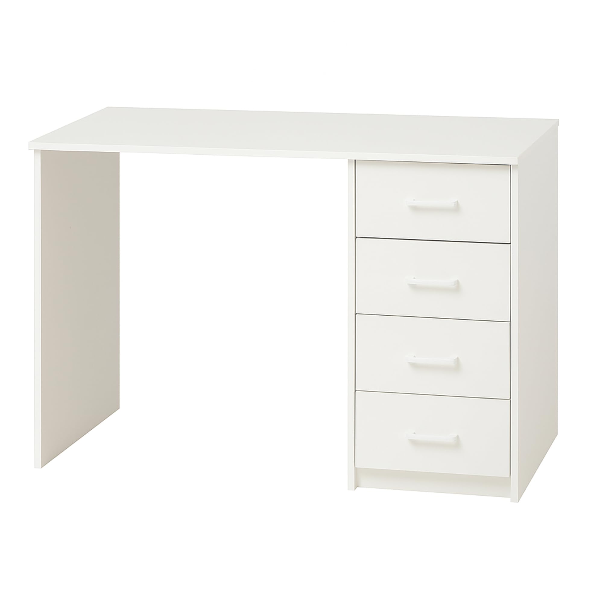 FRANKYSTAR Cassiopea - Scrivania con 4 Cassetti 110x56x73 cm per PC da Ufficio in Legno Bianca