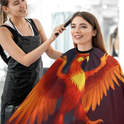 Capa de peluquería Phoenix roja para adultos miniatura 5