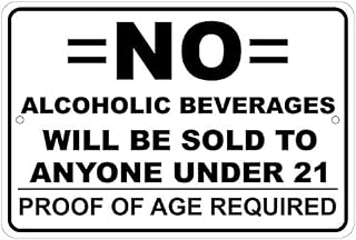 No Alcohol Will Be Served If Under 21 Notice 8"x12" Aluminum Sign