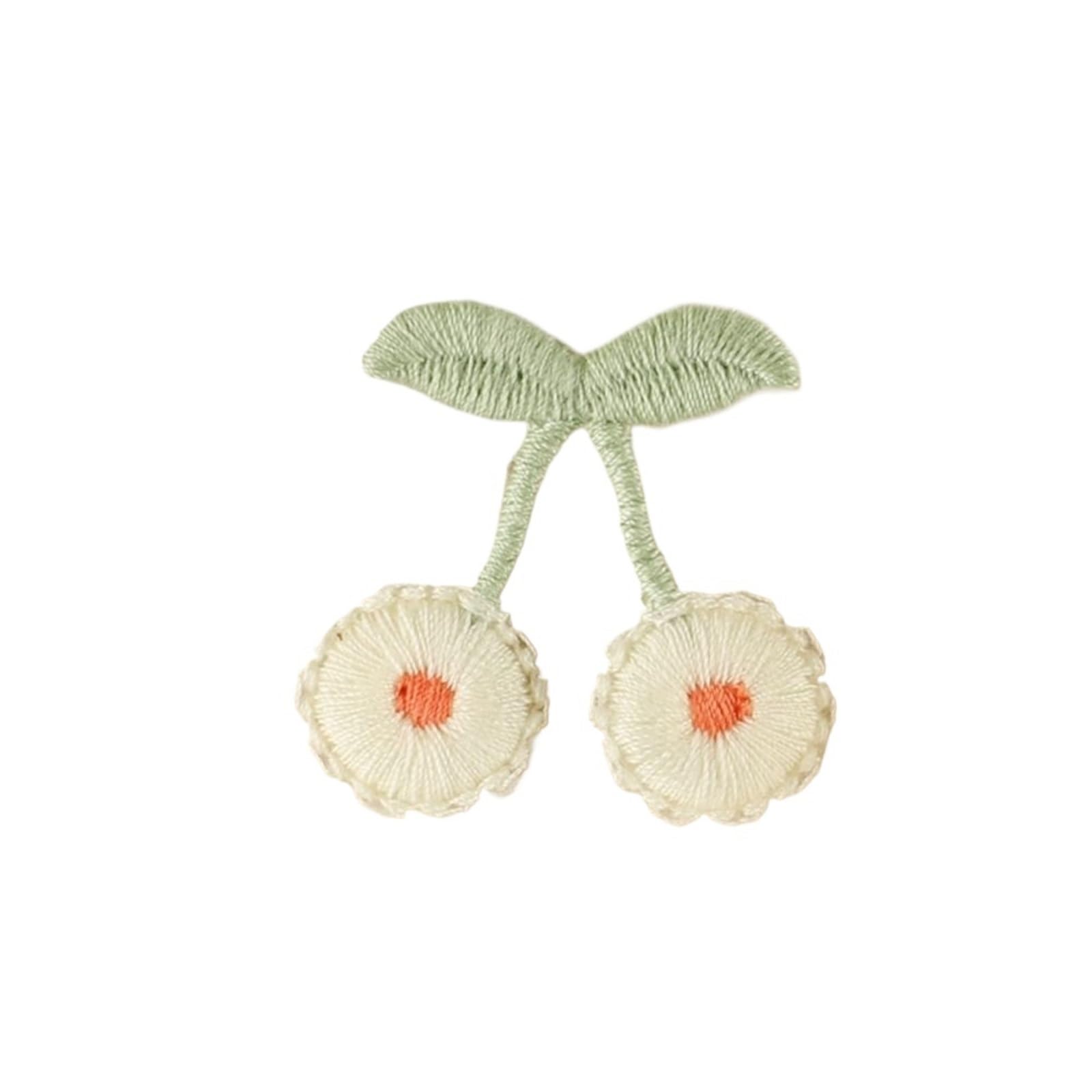 Wtaxbh 06 Iron On Patches 3Pc Fashion Cherry Flower Lace Clothing Patches Multifunction Embroidered Fabric Patch Sew-On Diy Applique Accessories(06)