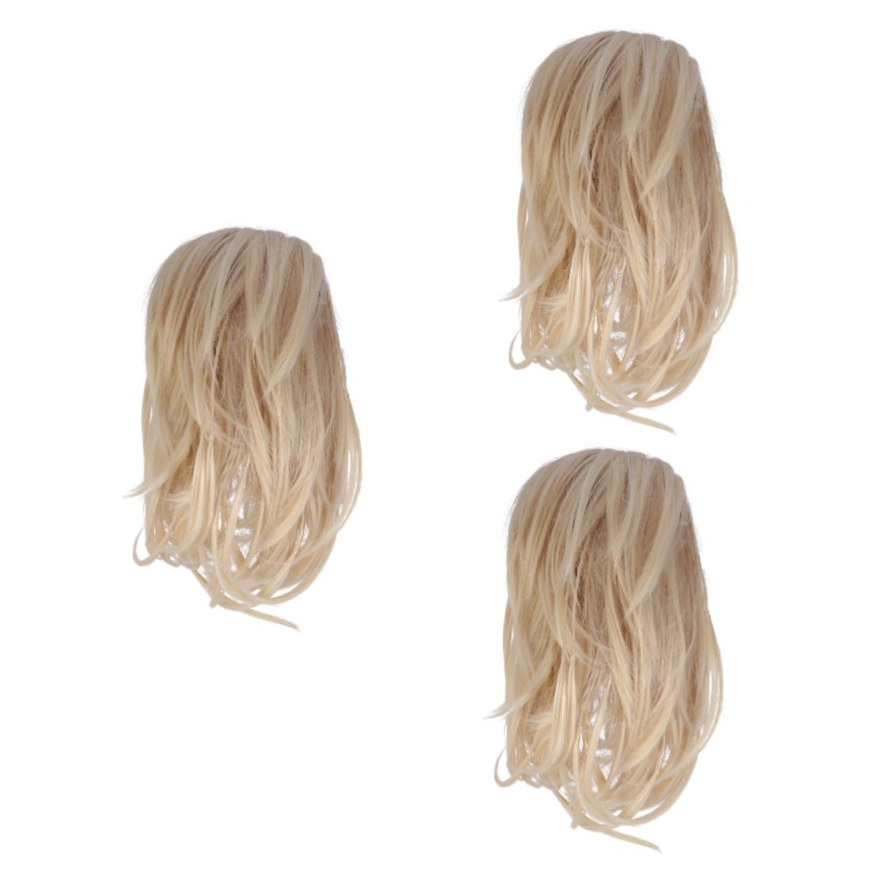 Housoutil 3stücke Curly Braid Clip Ponytail Extension Flexibel Wellig Kurze Synthetik-haarverlängerung Für Kopfgrößen Leicht Zu Befestigen Und Komfortabel Im Alltag Hellgelb
