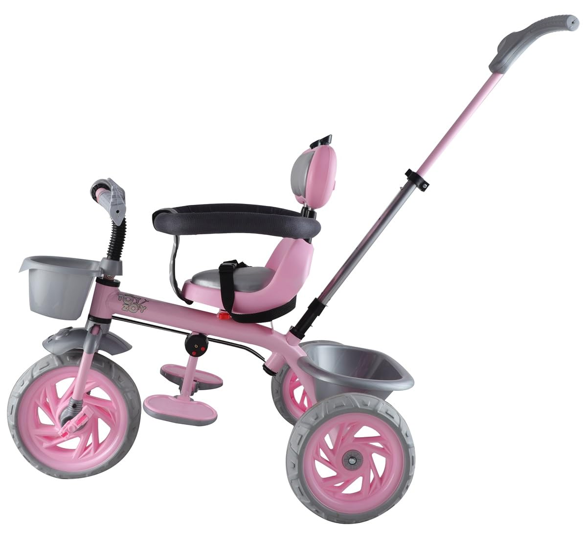 Toyzoy Cotton Candy Grand Kids|Baby Trike|Tricycle with Cushioned Seat & Storage Basket for Kids|Boys|Girls Age Group 2+ Years (Pink)