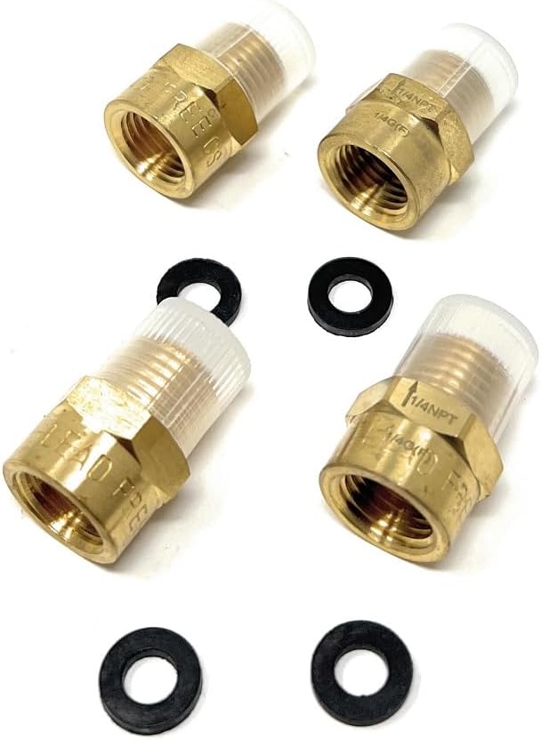G Thread (Metric BSPP) Female to NPT Thread Male Pipe Fitting Adapter - Lead-Free Adapter (Four, 1/4 inch)