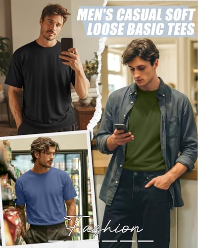 Image of Neer 3 Pack Big and Tall T-Shirts for Men L-7xl Tops | Large Casual Stretch Workout Tees, Short Sleeve Crewneck Oversized Shirts, Classic Summer Outfits, Comfy Basic Loose Clothes
