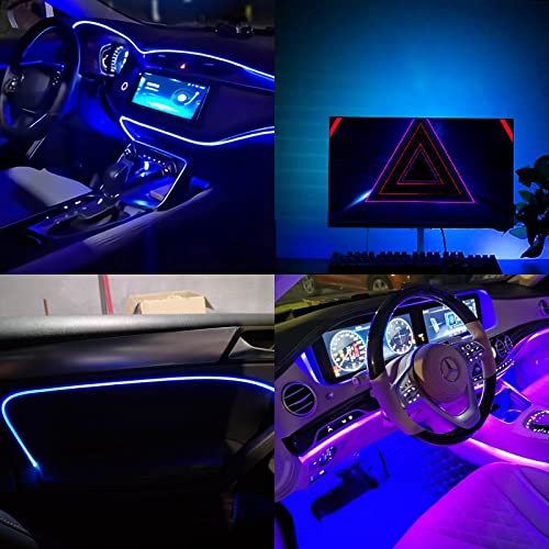 Image of DC 5V USB COB Blue LED Strip Light Dimmable IP65 Waterproof 6.6ft /2M | USB Powered 640LEDs with Dimmer High Brightness Flexible LED Tape Lights