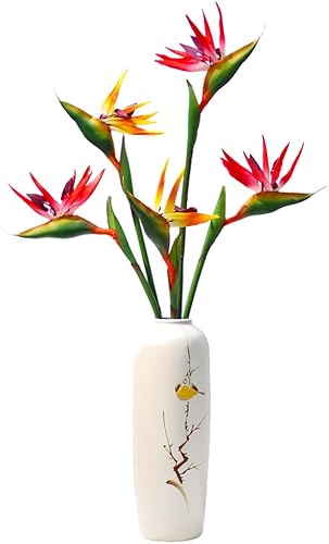 Miniatura 3 de Flor artificial de pájaro del paraíso artificial Strelitzia Reginae planta de seda artificial para oficina en casa, 1 unidad (azul)