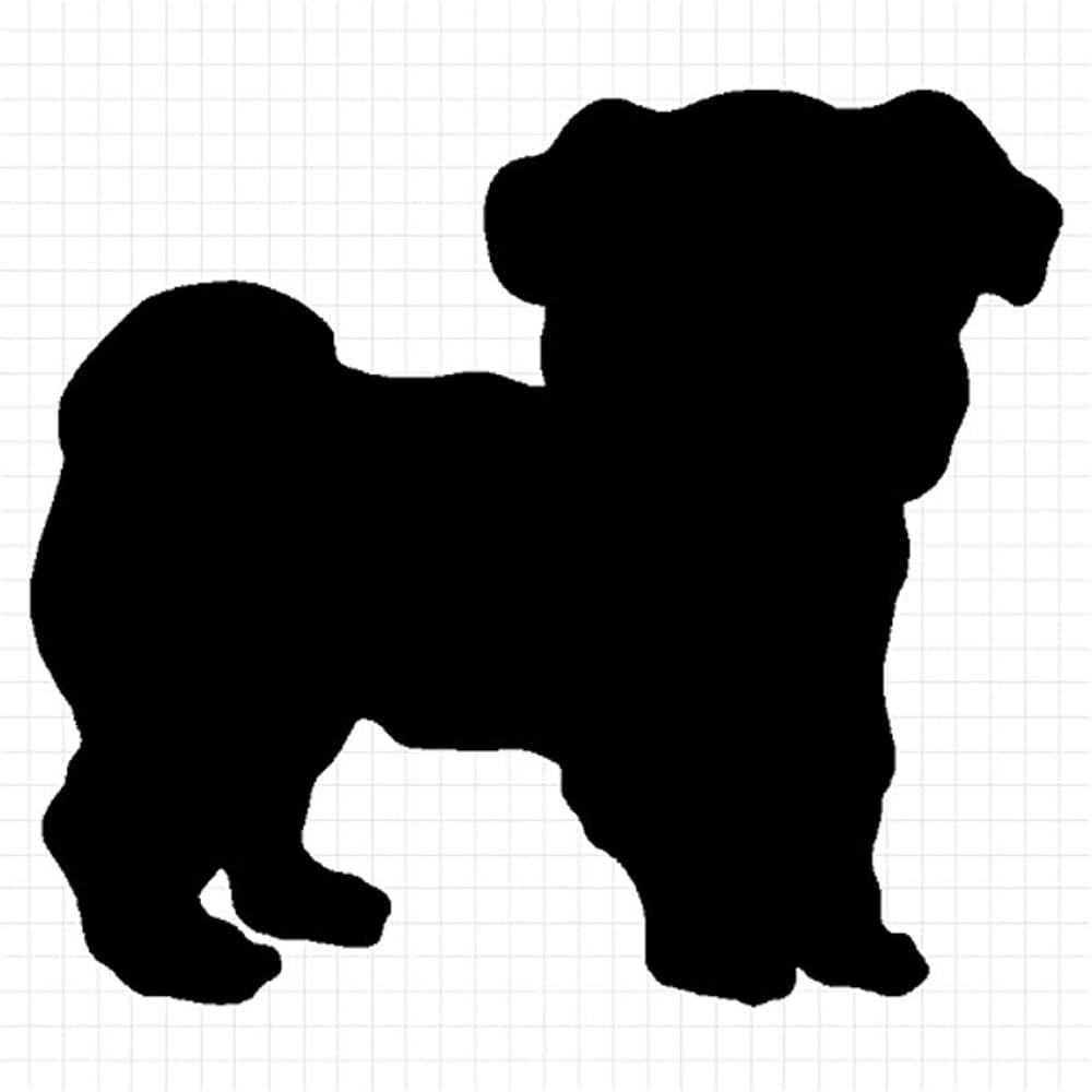 Amazon | チワプー Ver.2 シルエット 犬ステッカー (黒：ブラック, 大