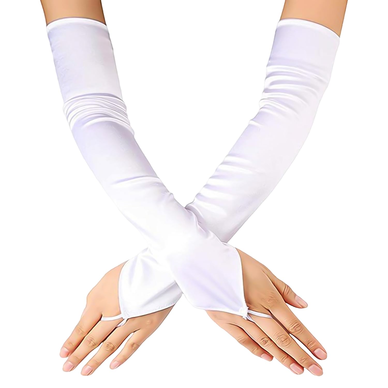 4 Paia Guanti Lunghi a Righe Da Donna, Guanti Senza Dita Donna, Maniche